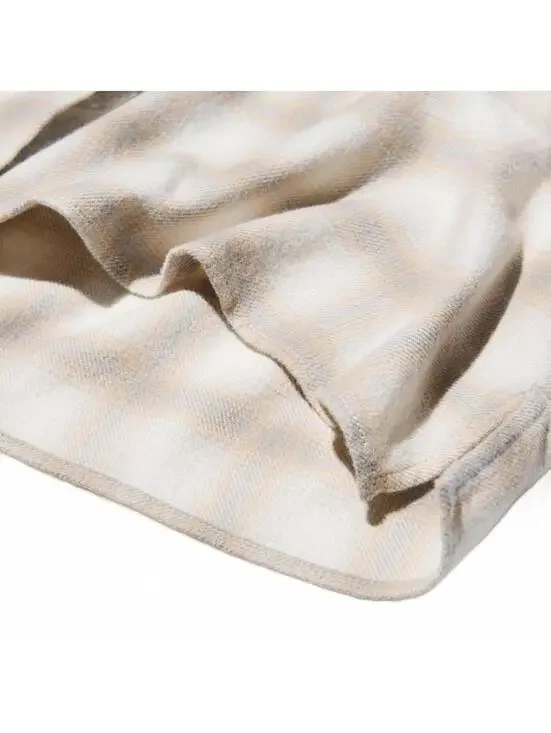 Uniqlo Flannel Boxy Cropped Shirt | Ombre Checked NWT Off White Unisex XL - Picture 7 of 8